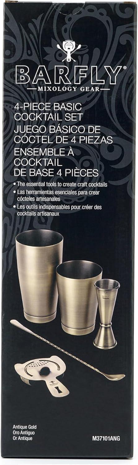 image:imageBarfly M37101 Basics Cocktail Set 5Piece Stainless SteelAntique Gold