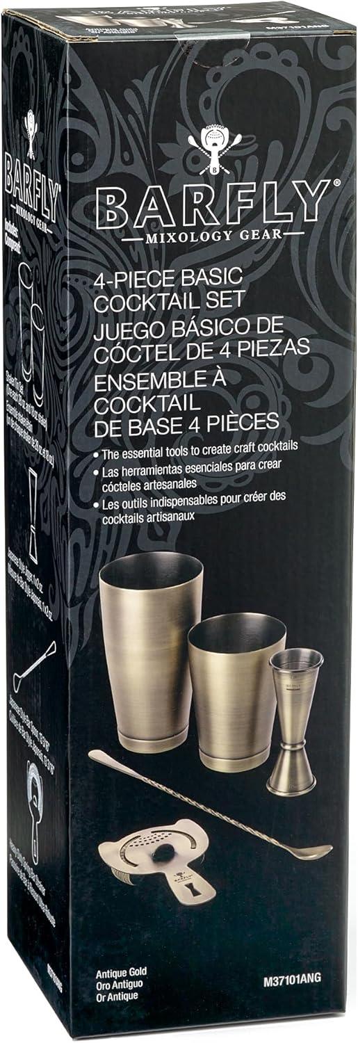 image:imageBarfly M37101 Basics Cocktail Set 5Piece Stainless SteelAntique Gold