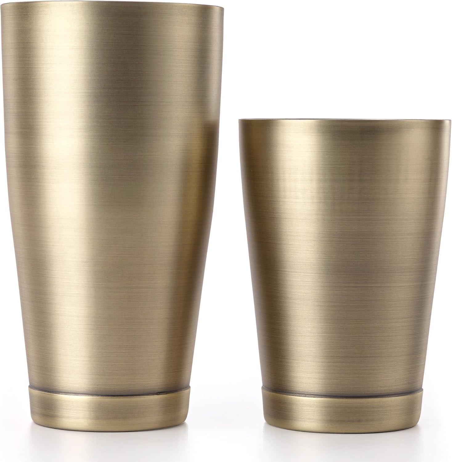 image:imageBarfly Soho Cocktail Shaker Tin Set 18 oz and 28 oz StainlessM37152Antique Gold