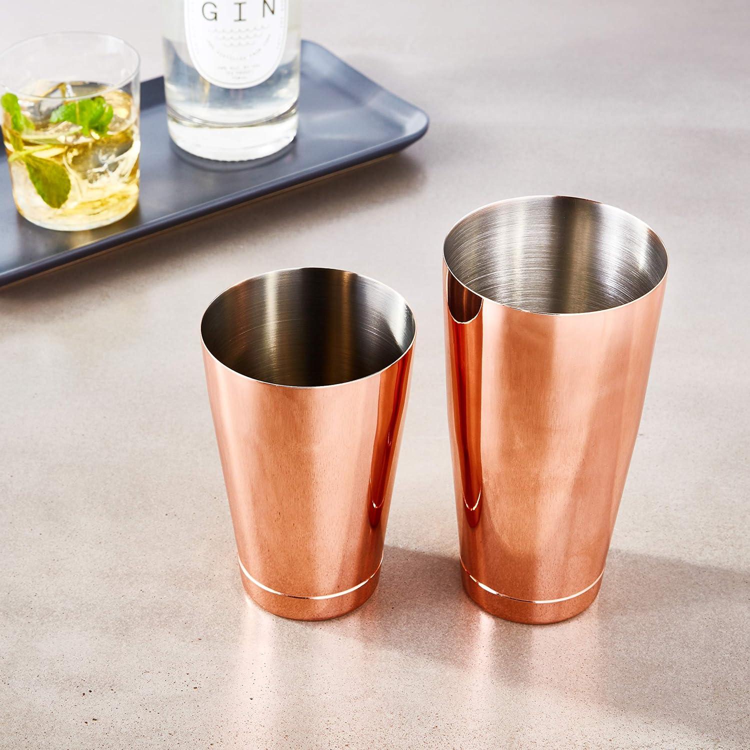 image:imageBarfly Soho Cocktail Shaker Tin Set 18 oz and 28 oz StainlessM37152Copper