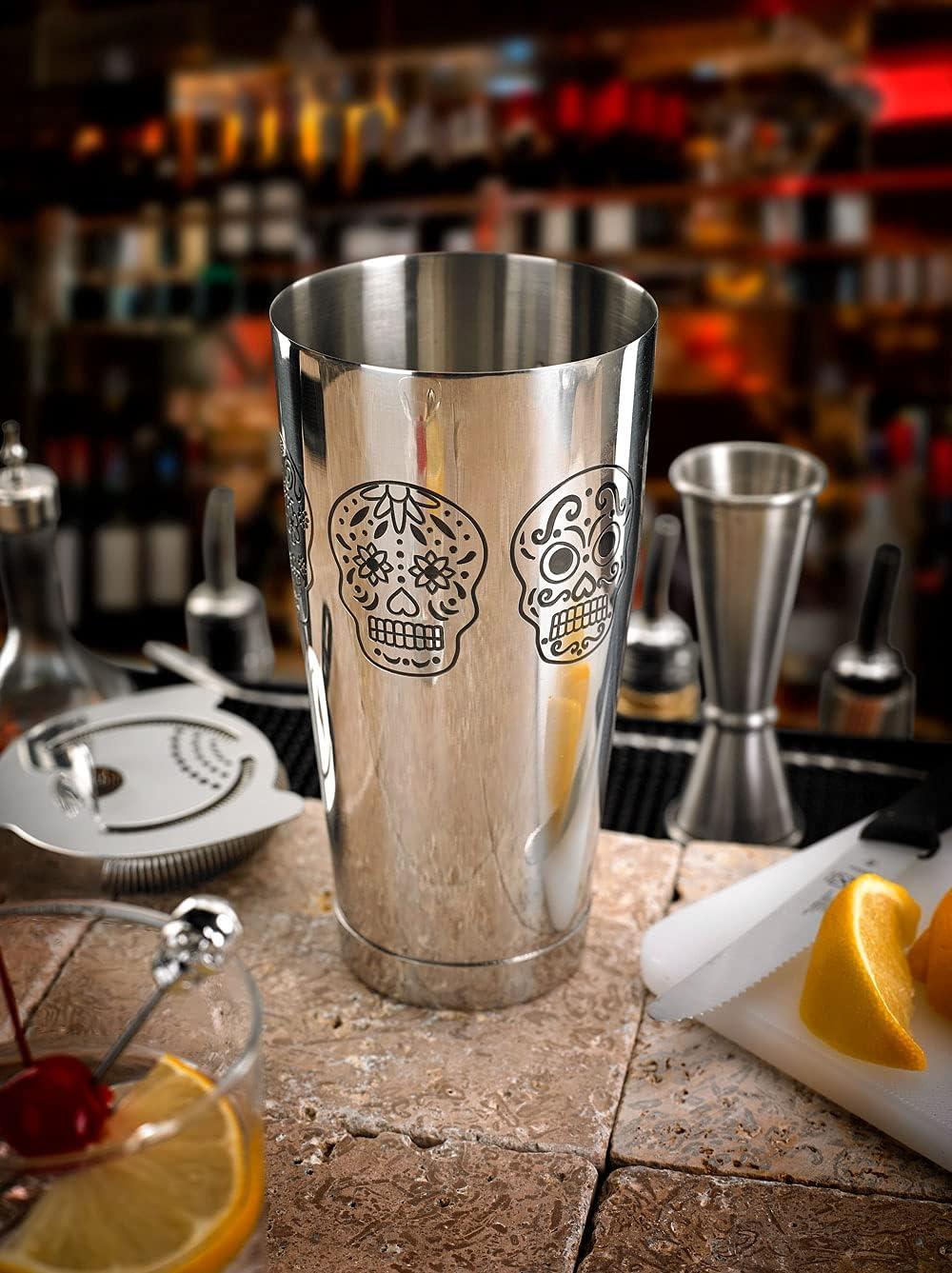 image:imageBarfly Soho Cocktail Shaker Tin Set 18 oz and 28 oz StainlessM37152Day of the Dead