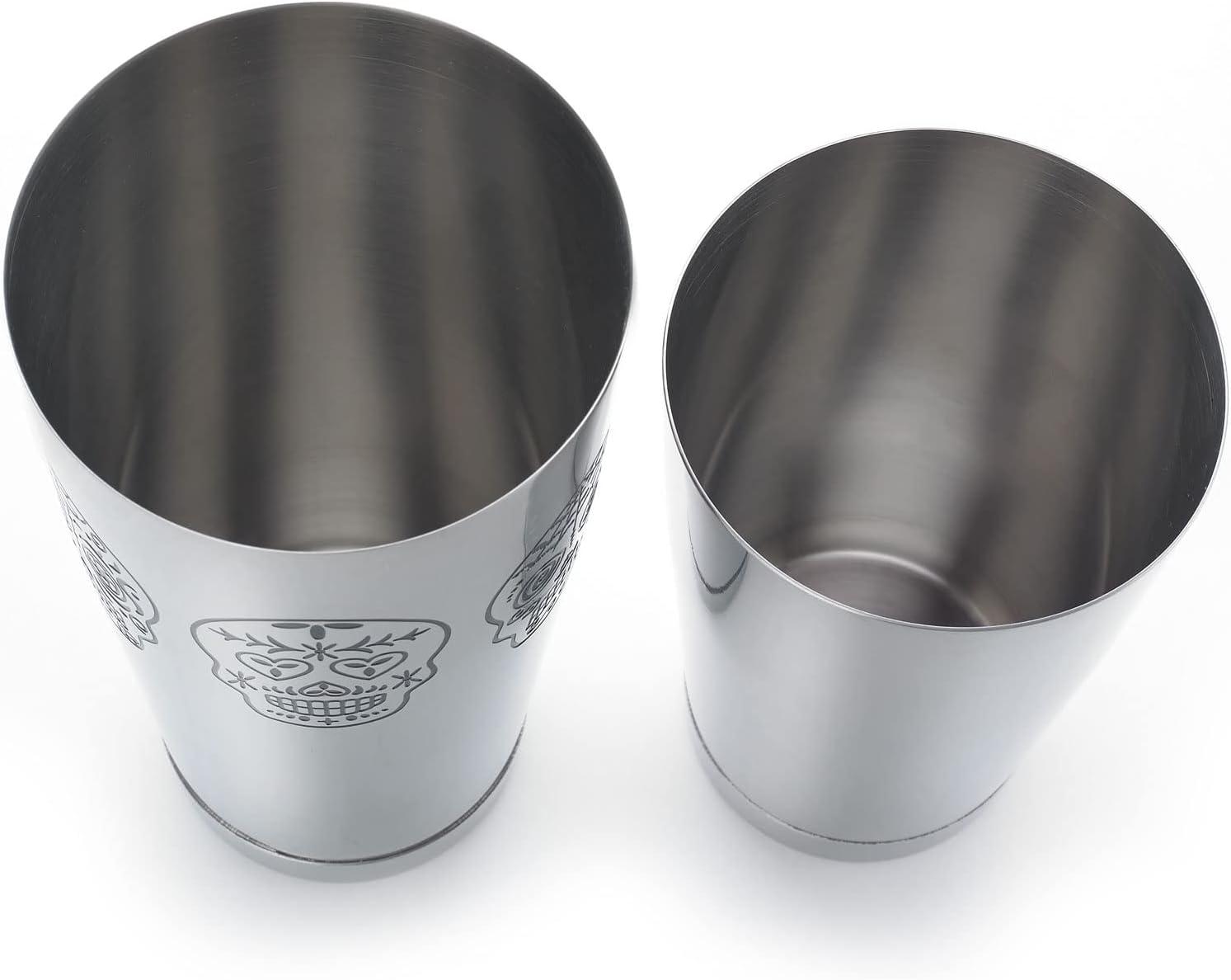 image:imageBarfly Soho Cocktail Shaker Tin Set 18 oz and 28 oz StainlessM37152Stainless Steel Skull
