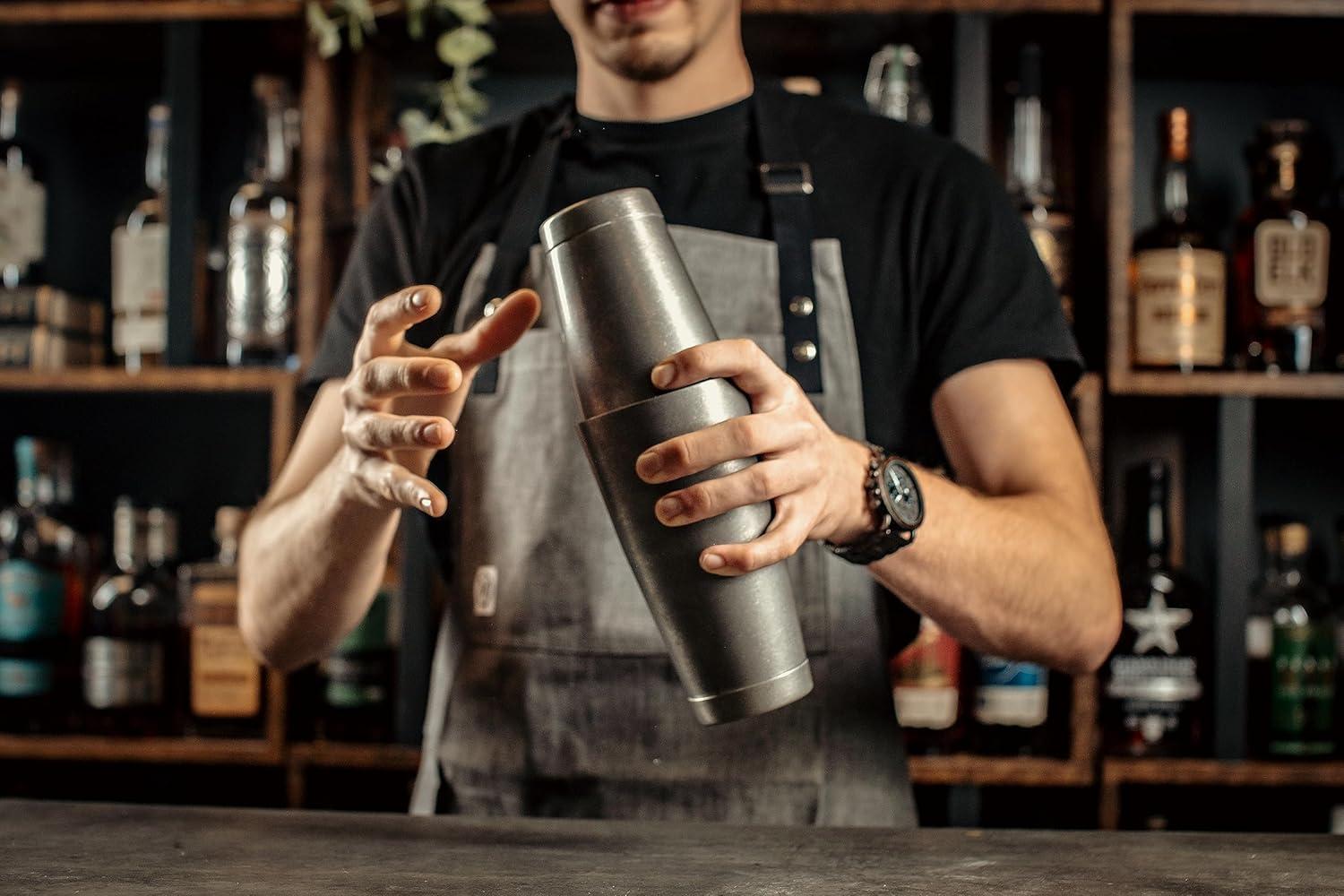 image:imageBarfly Soho Cocktail Shaker Tin Set 18 oz and 28 oz StainlessM37152Vintage Black