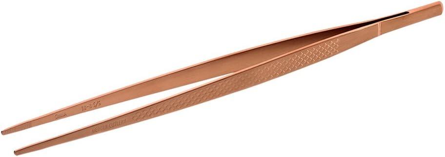image:imageMercer Culinary 188 Stainless Steel Precision Plus Chef Plating Tong Curved Tip 938 InchRose Gold