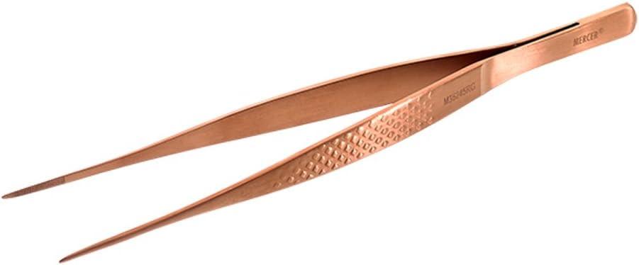 image:imageMercer Culinary 188 Stainless Steel Precision Plus Chef Plating Tong Curved Tip 938 InchRose Gold