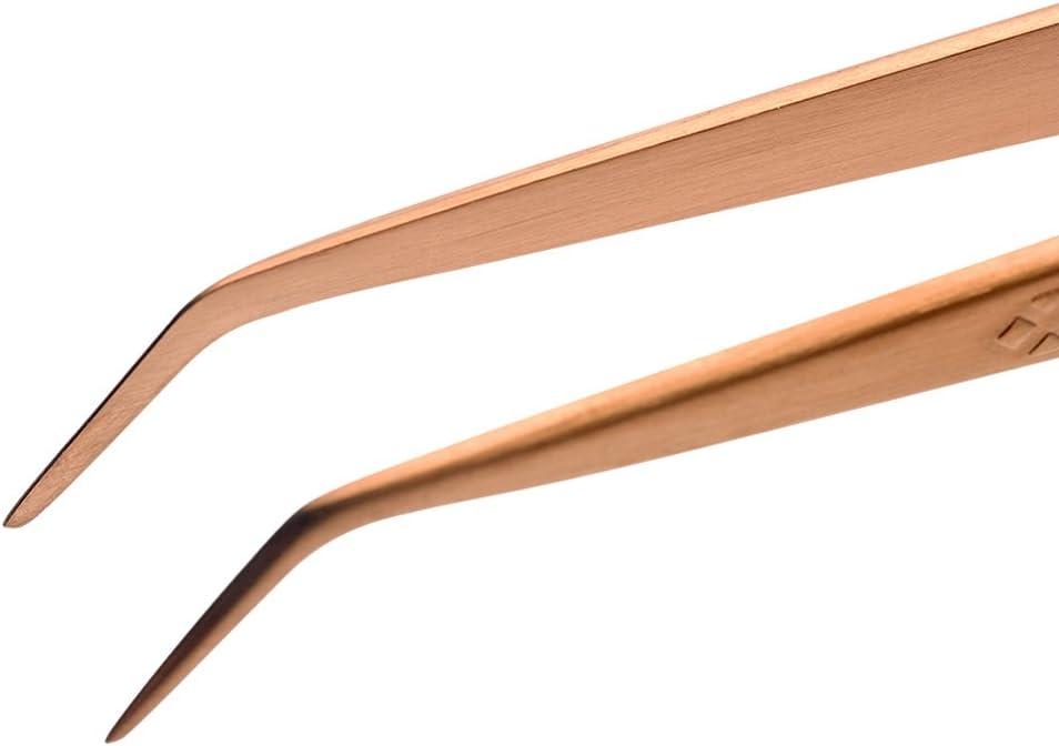 image:imageMercer Culinary 188 Stainless Steel Precision Plus Chef Plating Tong Curved Tip 938 InchRose Gold