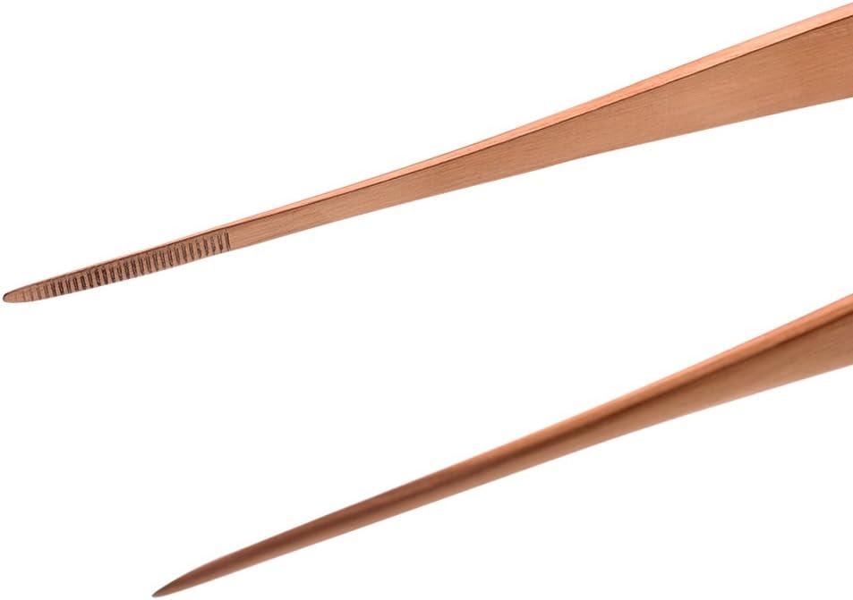 image:imageMercer Culinary 188 Stainless Steel Precision Plus Chef Plating Tong Curved Tip 938 InchRose Gold