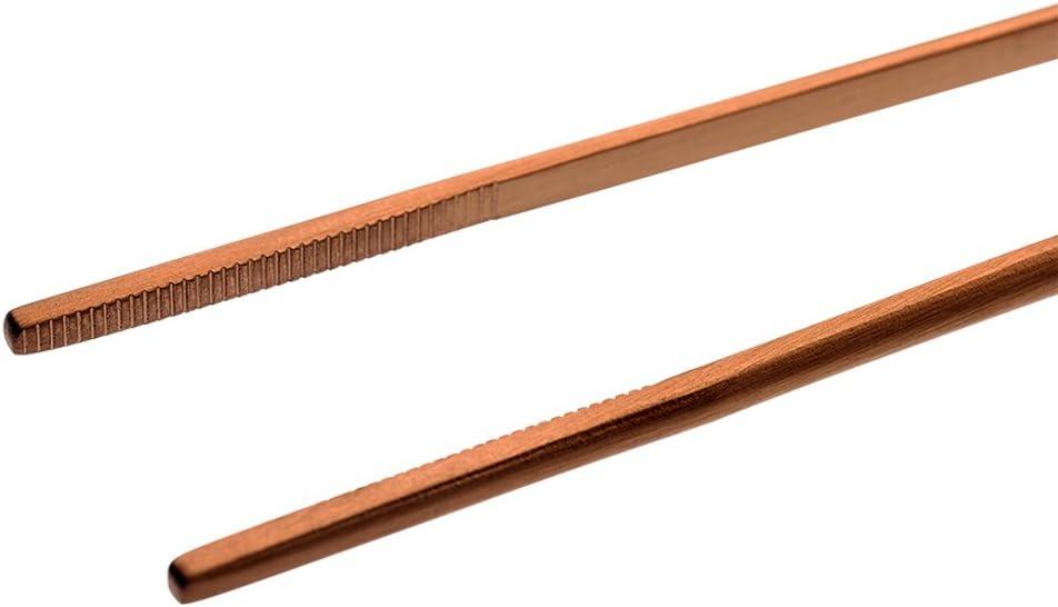 image:imageMercer Culinary 188 Stainless Steel Precision Plus Chef Plating Tong Curved Tip 938 InchRose Gold