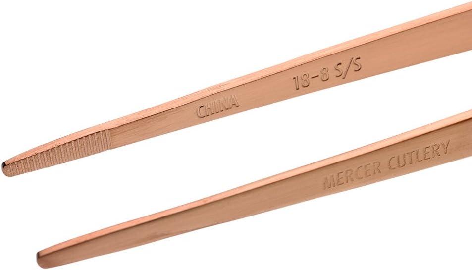 image:imageMercer Culinary 188 Stainless Steel Precision Plus Chef Plating Tong Curved Tip 938 InchRose Gold