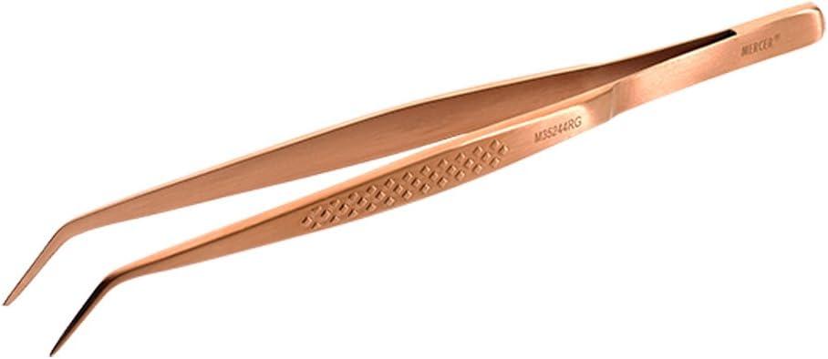 image:imageMercer Culinary 188 Stainless Steel Precision Plus Chef Plating Tong Curved Tip 938 InchRose Gold