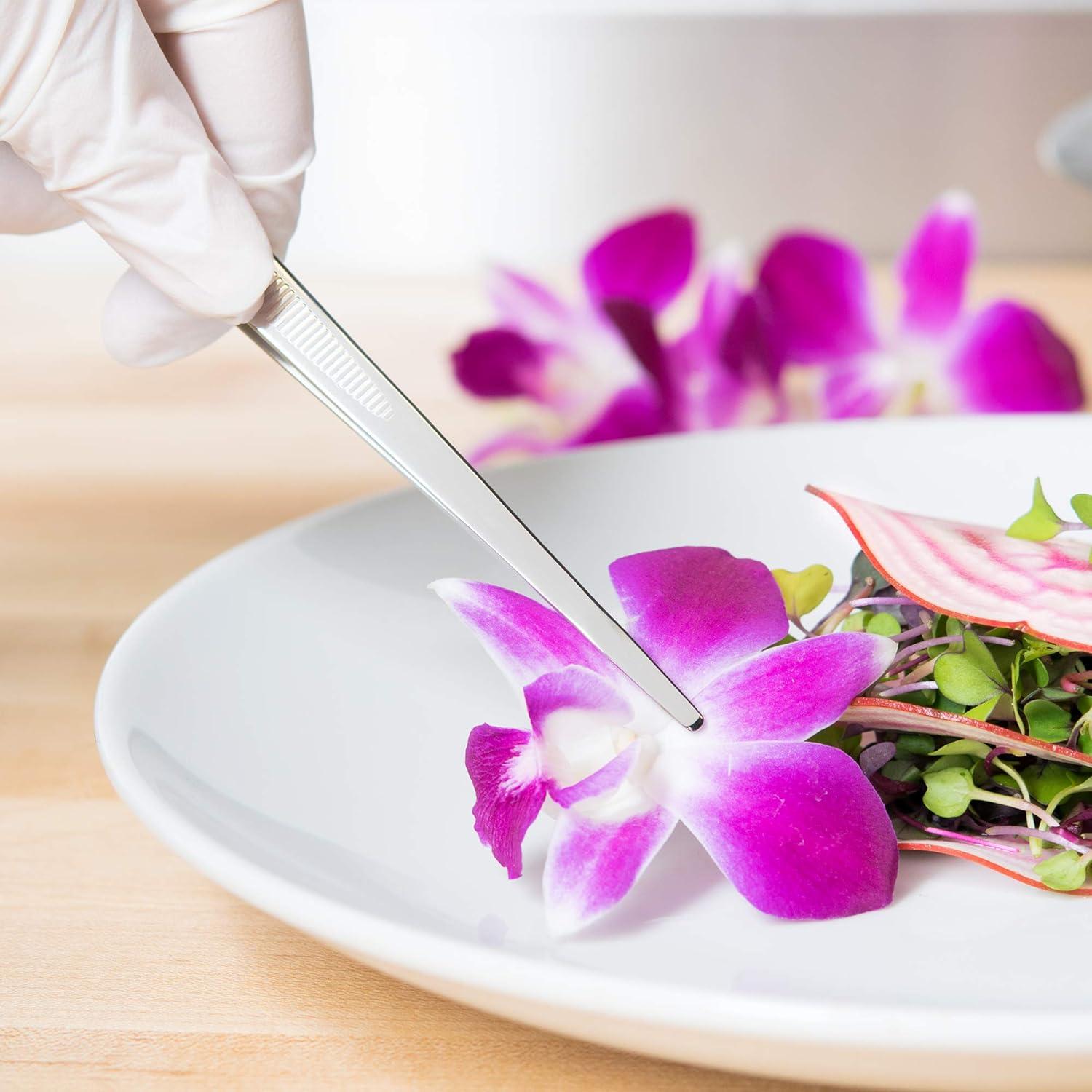 image:imageMercer Culinary 188 Stainless Steel Precision Plus Chef Plating Tong Curved Tip 938 InchStainless