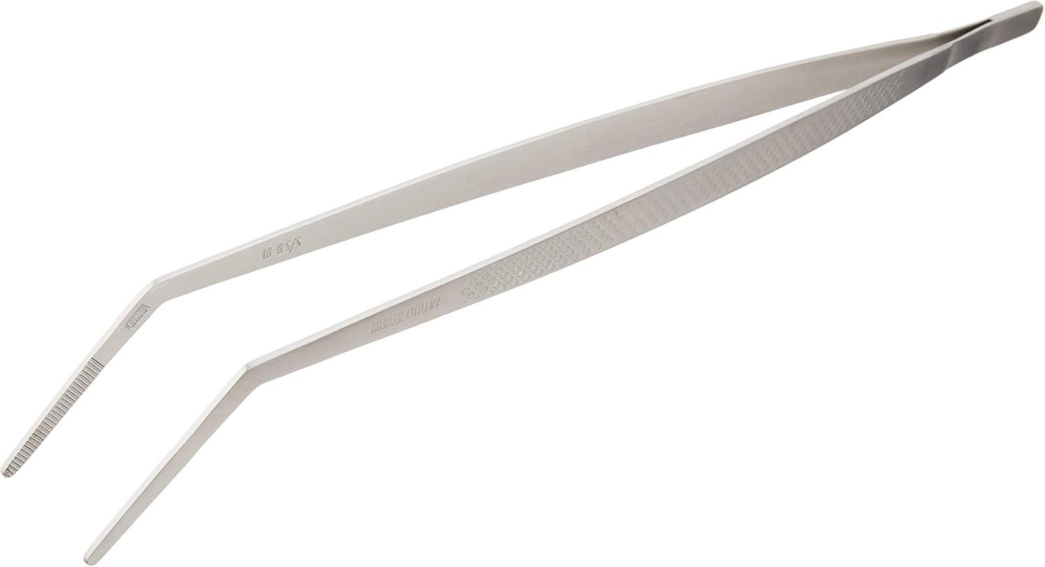 image:imageMercer Culinary 188 Stainless Steel Precision Plus Chef Plating Tong Curved Tip 938 InchStainless