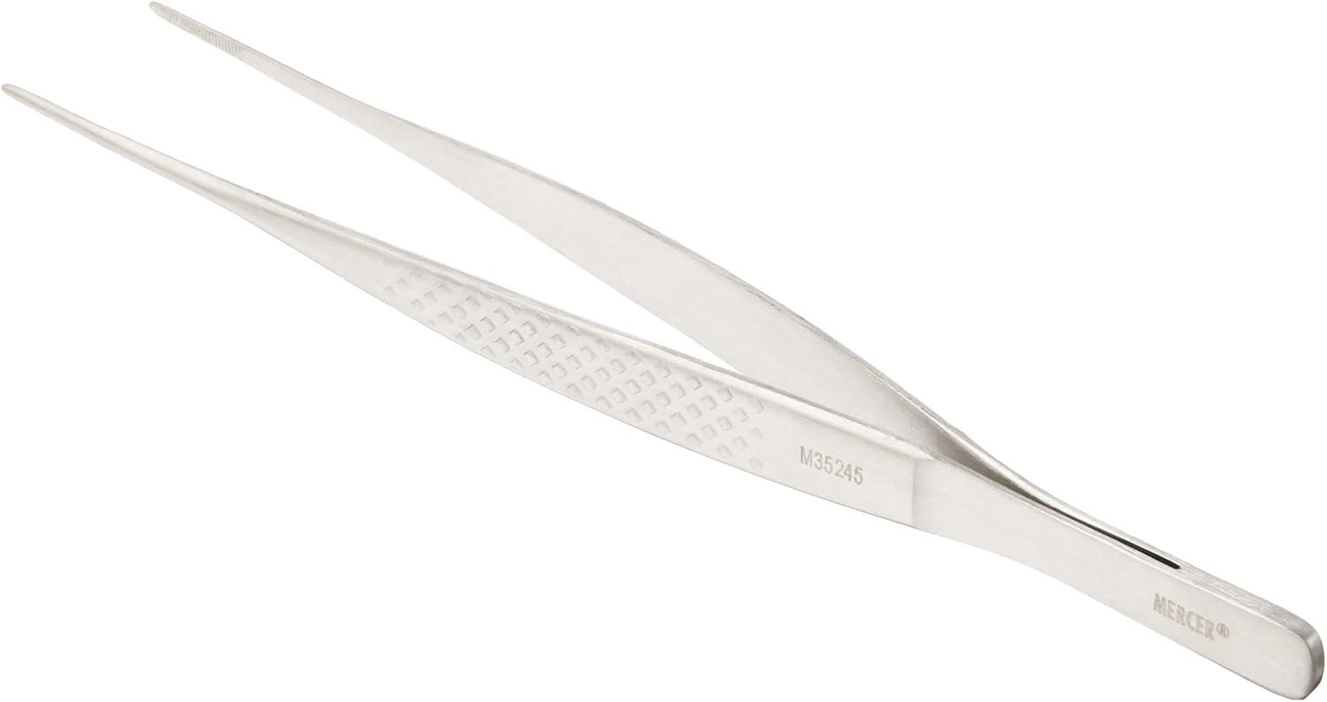 image:imageMercer Culinary 188 Stainless Steel Precision Plus Chef Plating Tong Curved Tip 938 InchStainless