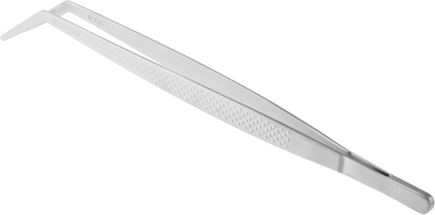 image:imageMercer Culinary 188 Stainless Steel Precision Plus Chef Plating Tong Curved Tip 938 InchStainless