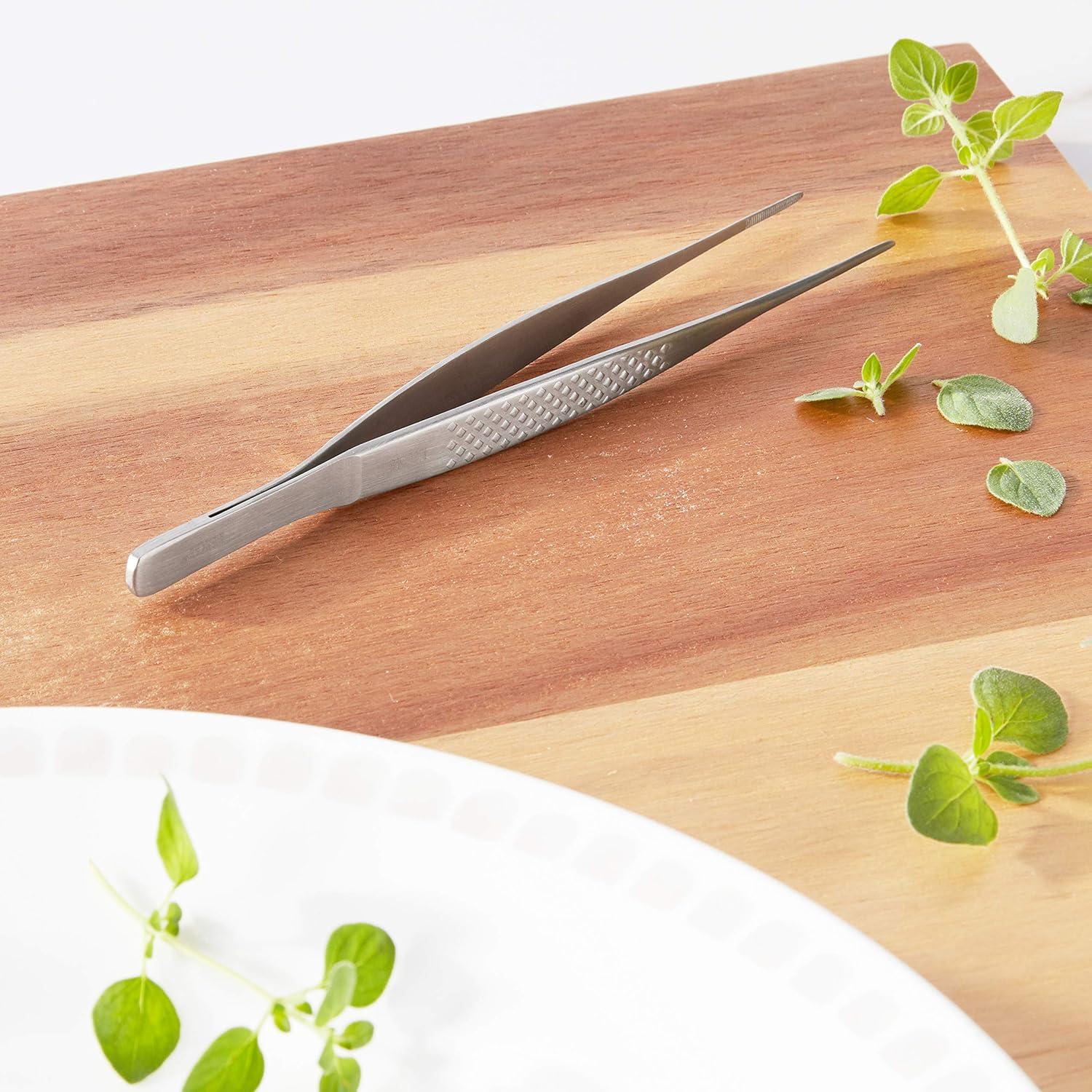 image:imageMercer Culinary 188 Stainless Steel Precision Plus Chef Plating Tong Curved Tip 938 InchStainless