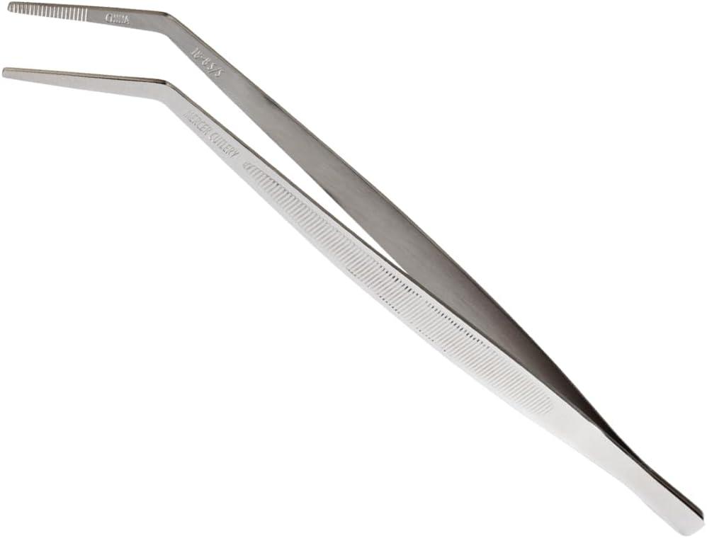 image:imageMercer Culinary 188 Stainless Steel Precision Plus Chef Plating Tong Curved Tip 938 InchStainless