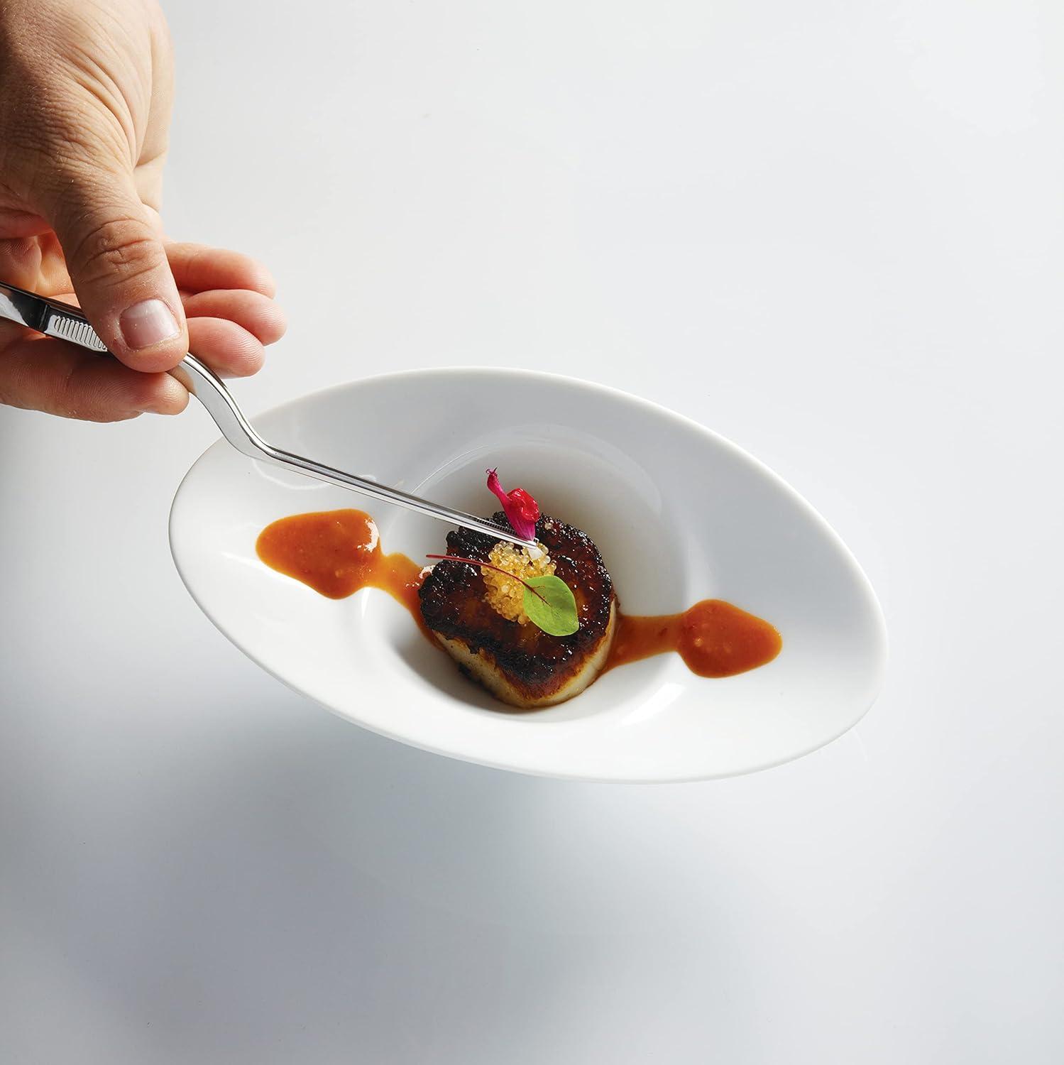 image:imageMercer Culinary 188 Stainless Steel Precision Plus Chef Plating Tong Curved Tip 938 InchStainless