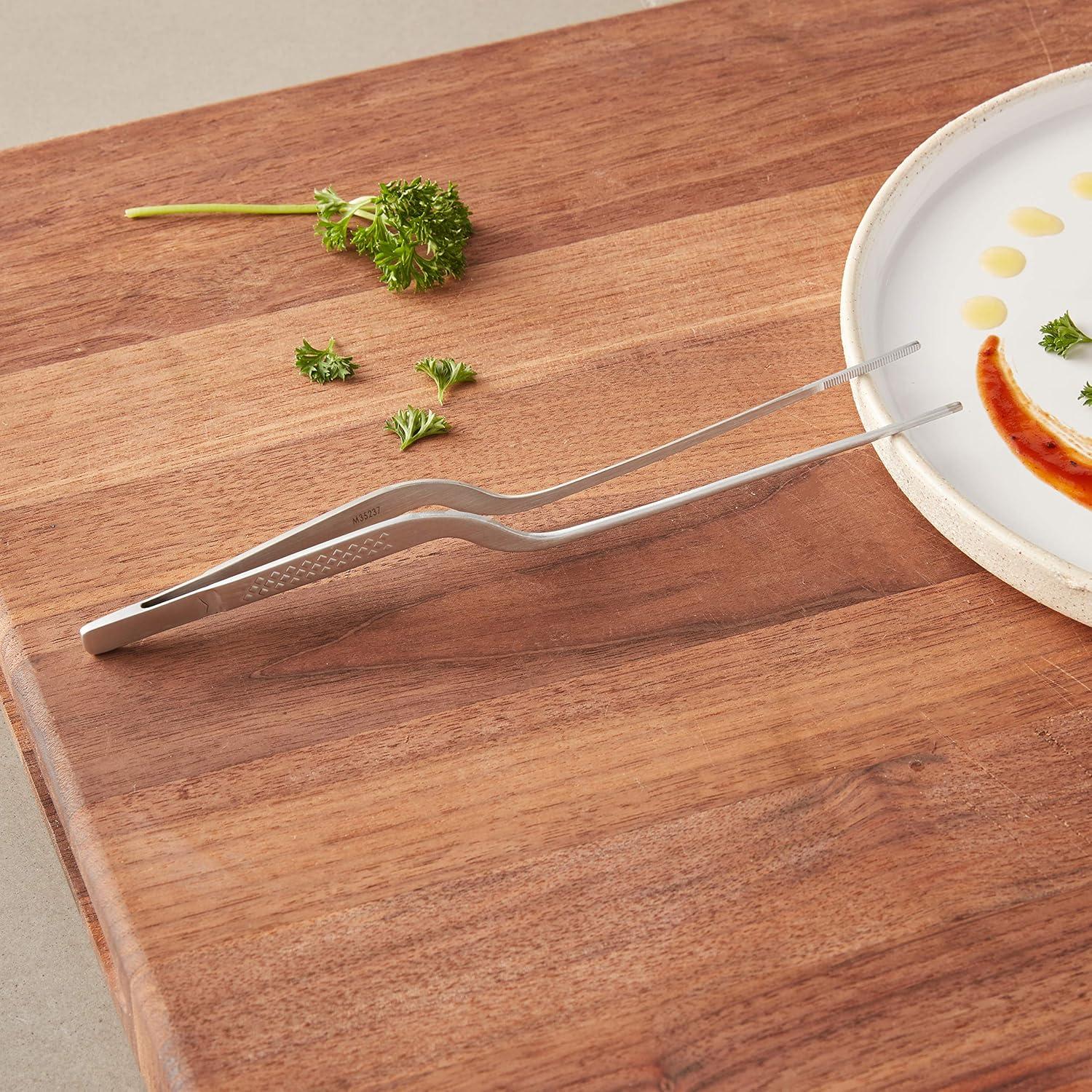 image:imageMercer Culinary 188 Stainless Steel Precision Plus Chef Plating Tong Curved Tip 938 InchStainless