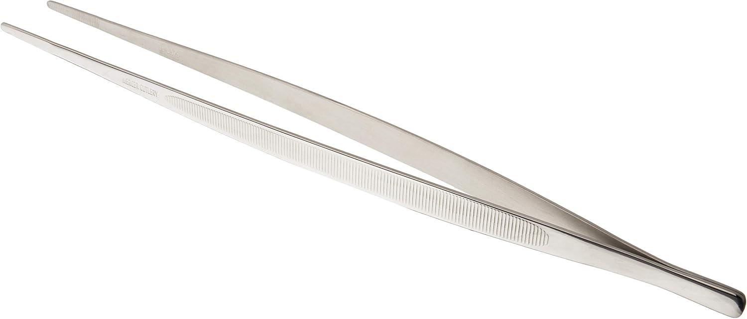 image:imageMercer Culinary 188 Stainless Steel Precision Plus Chef Plating Tong Curved Tip 938 InchStainless