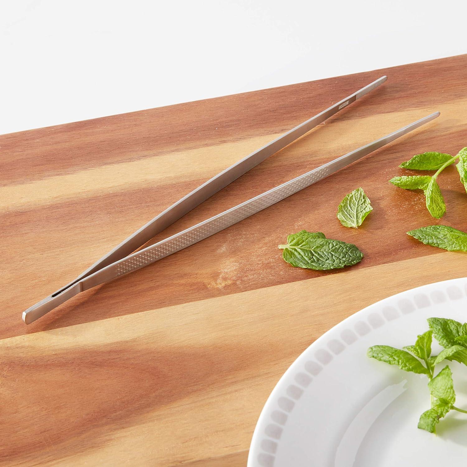 image:imageMercer Culinary 188 Stainless Steel Precision Plus Chef Plating Tong Curved Tip 938 InchStainless
