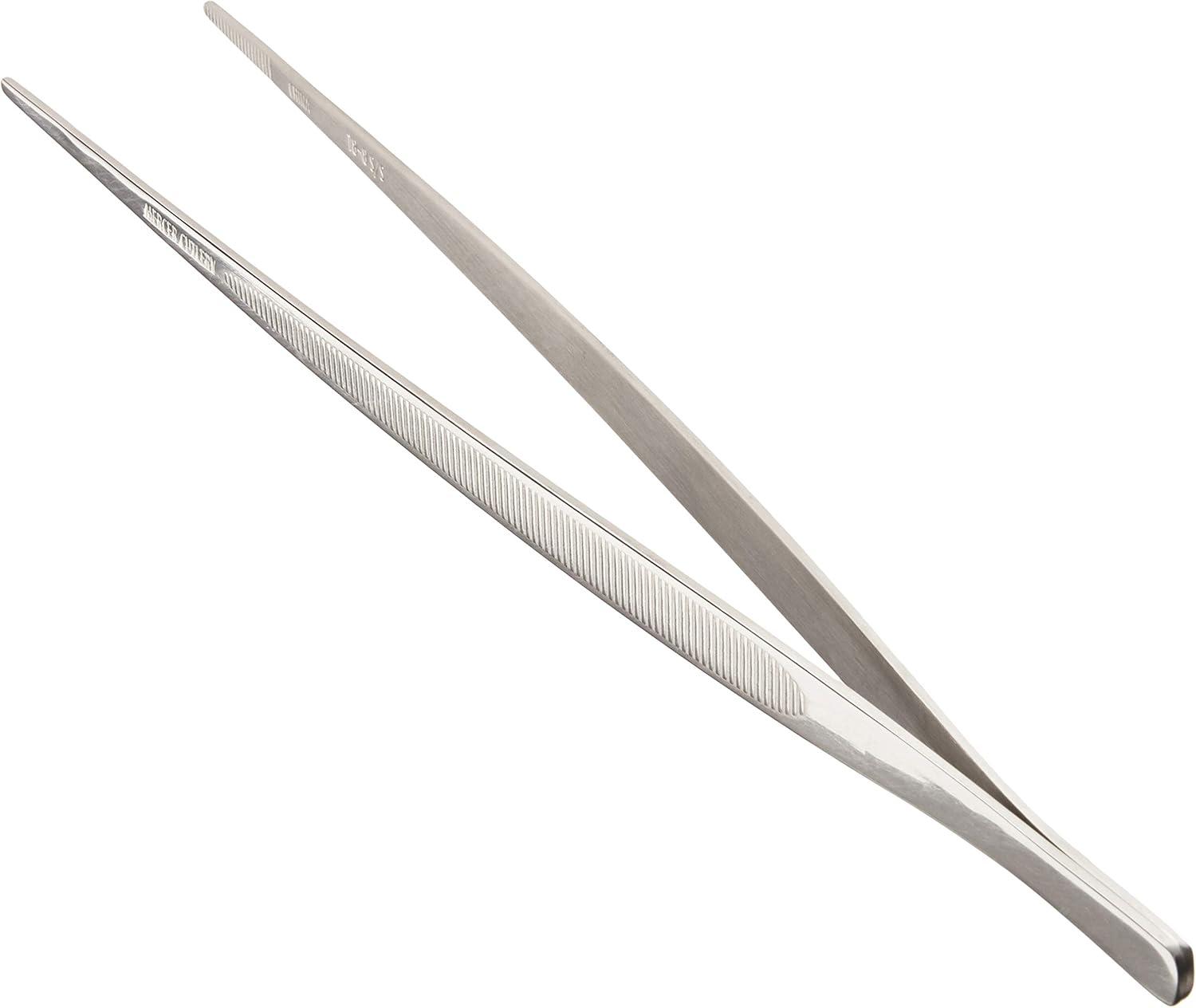 image:imageMercer Culinary 188 Stainless Steel Precision Plus Chef Plating Tong Curved Tip 938 InchStainless