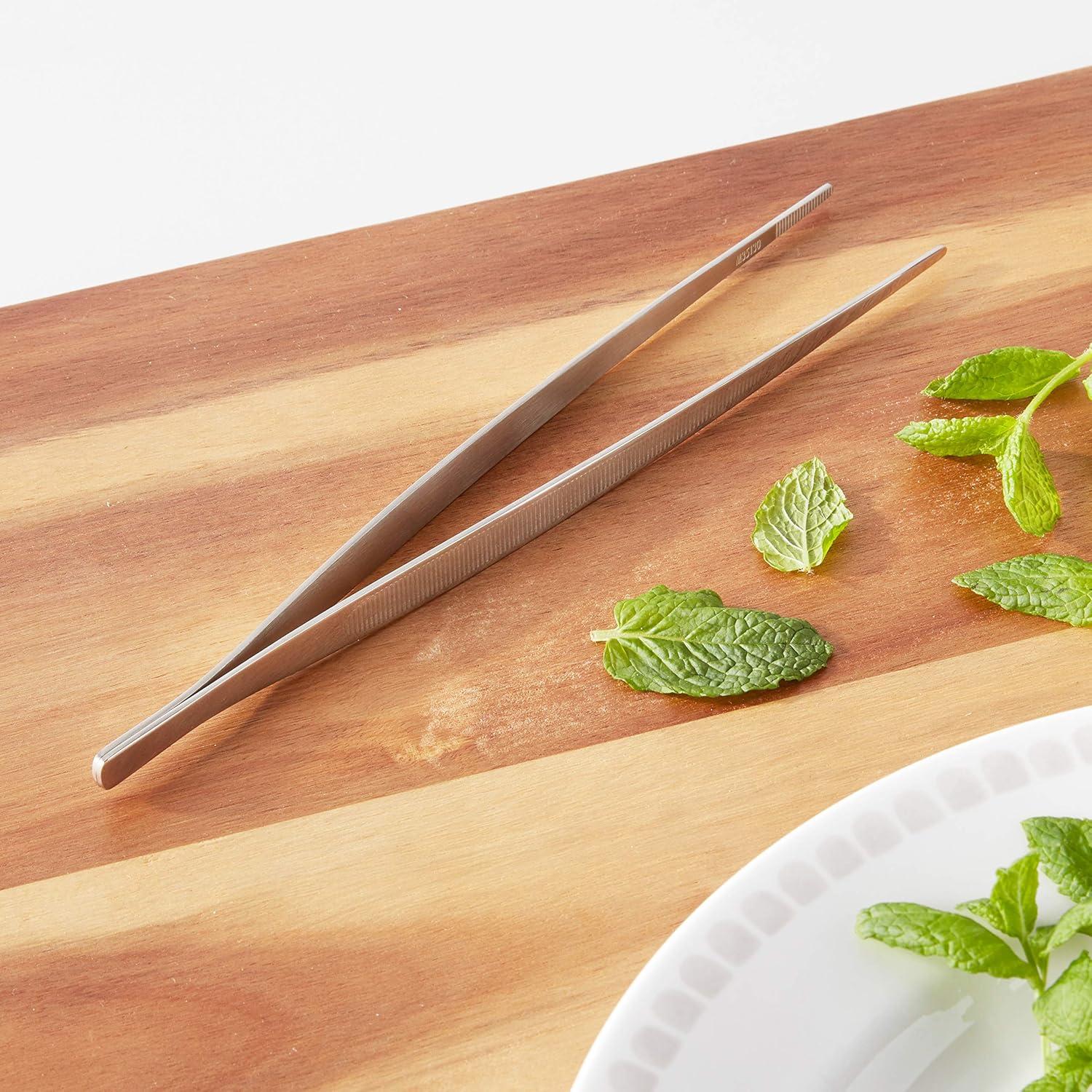 image:imageMercer Culinary 188 Stainless Steel Precision Plus Chef Plating Tong Curved Tip 938 InchStainless