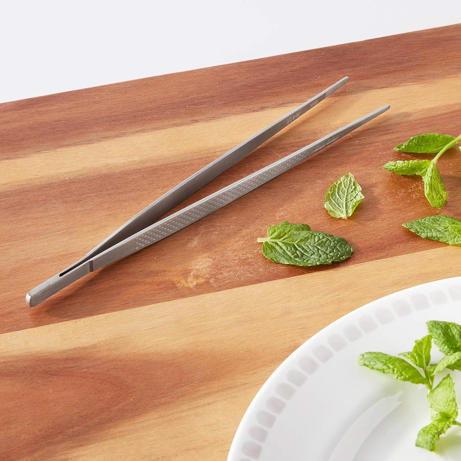 image:imageMercer Culinary 188 Stainless Steel Precision Plus Chef Plating Tong Curved Tip 938 InchStainless