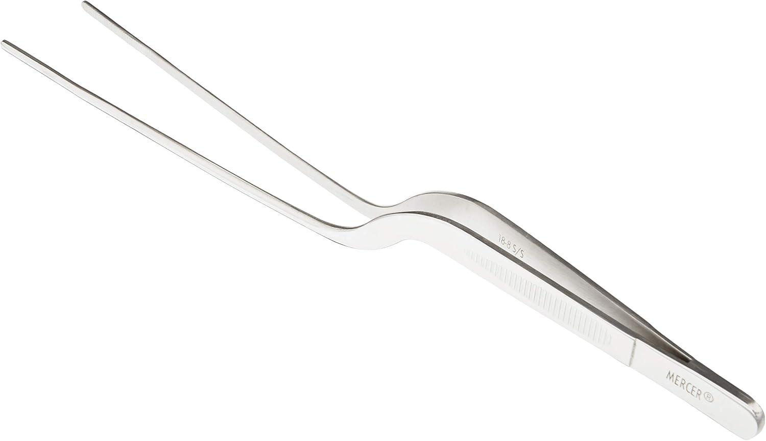 image:imageMercer Culinary 188 Stainless Steel Precision Plus Chef Plating Tong Curved Tip 938 InchStainless