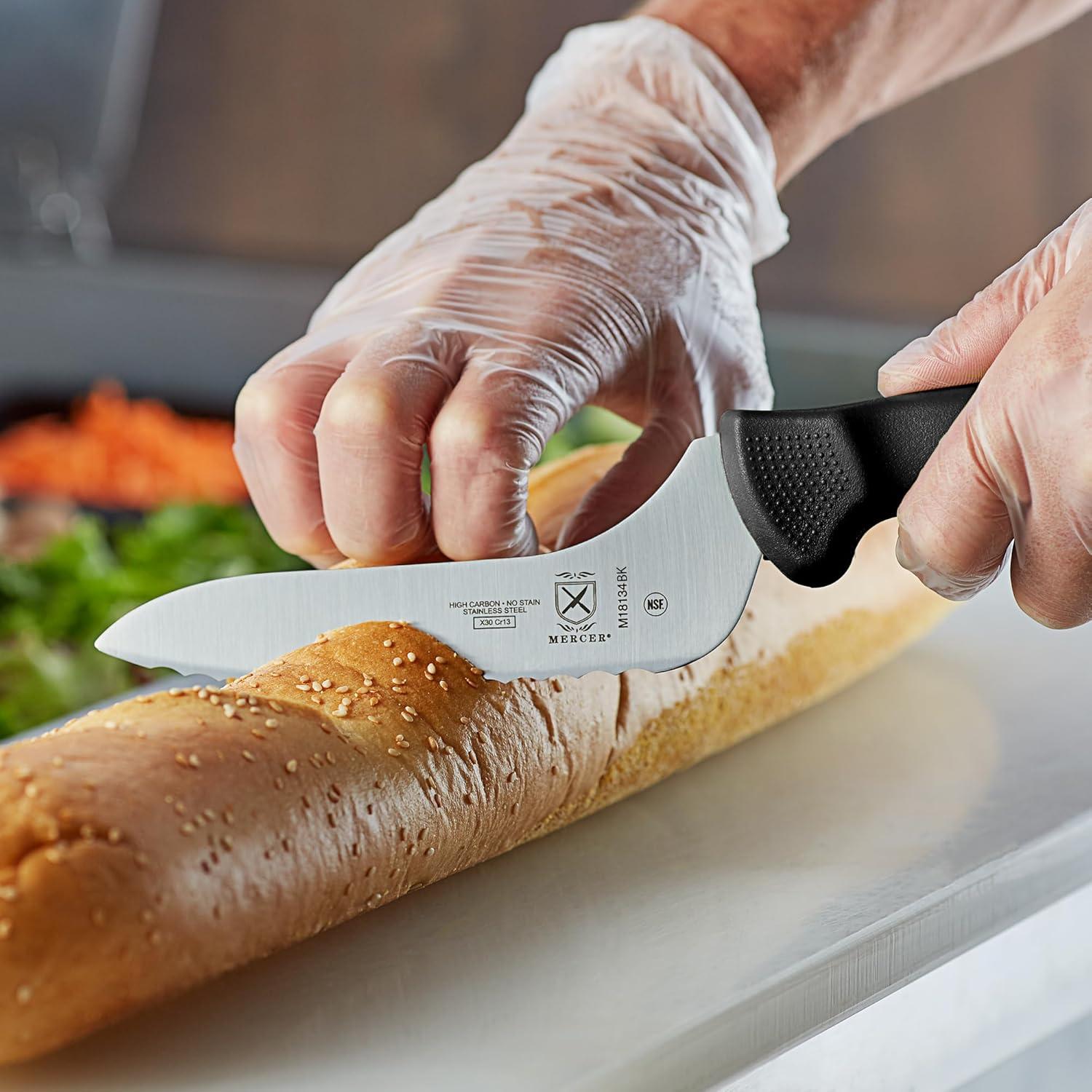 image:imageMercer Culinary M23210 Millennia Black Handle 10Inch Wide Wavy Edge Bread KnifeBread Knife
