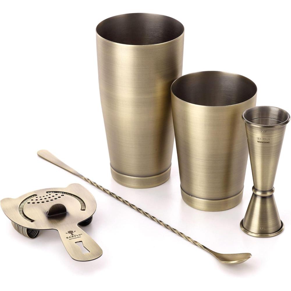 image:imageBarfly M37101 Basics Cocktail Set 5Piece Stainless SteelAntique Gold