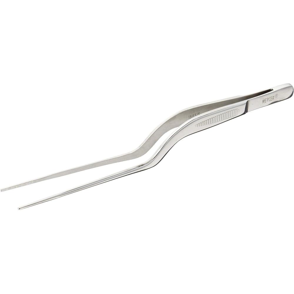 image:imageMercer Culinary 188 Stainless Steel Precision Plus Chef Plating Tong Curved Tip 938 InchStainless