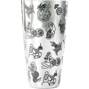Barfly Soho Cocktail Shaker Tin Set (18 oz and 28 oz), Stainless,M37152(Stainless Steel  Tiki)