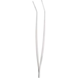Mercer Culinary 18-8 Stainless Steel Chef Plating Tongs, Curved Tip, 6-1/8 Inch(11-3/4 Inch Curved Tip)