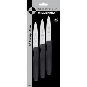 Mercer Culinary M23210 Millennia Black Handle, 10-Inch Wide Wavy Edge, Bread Knife(Slim Paring Knife)