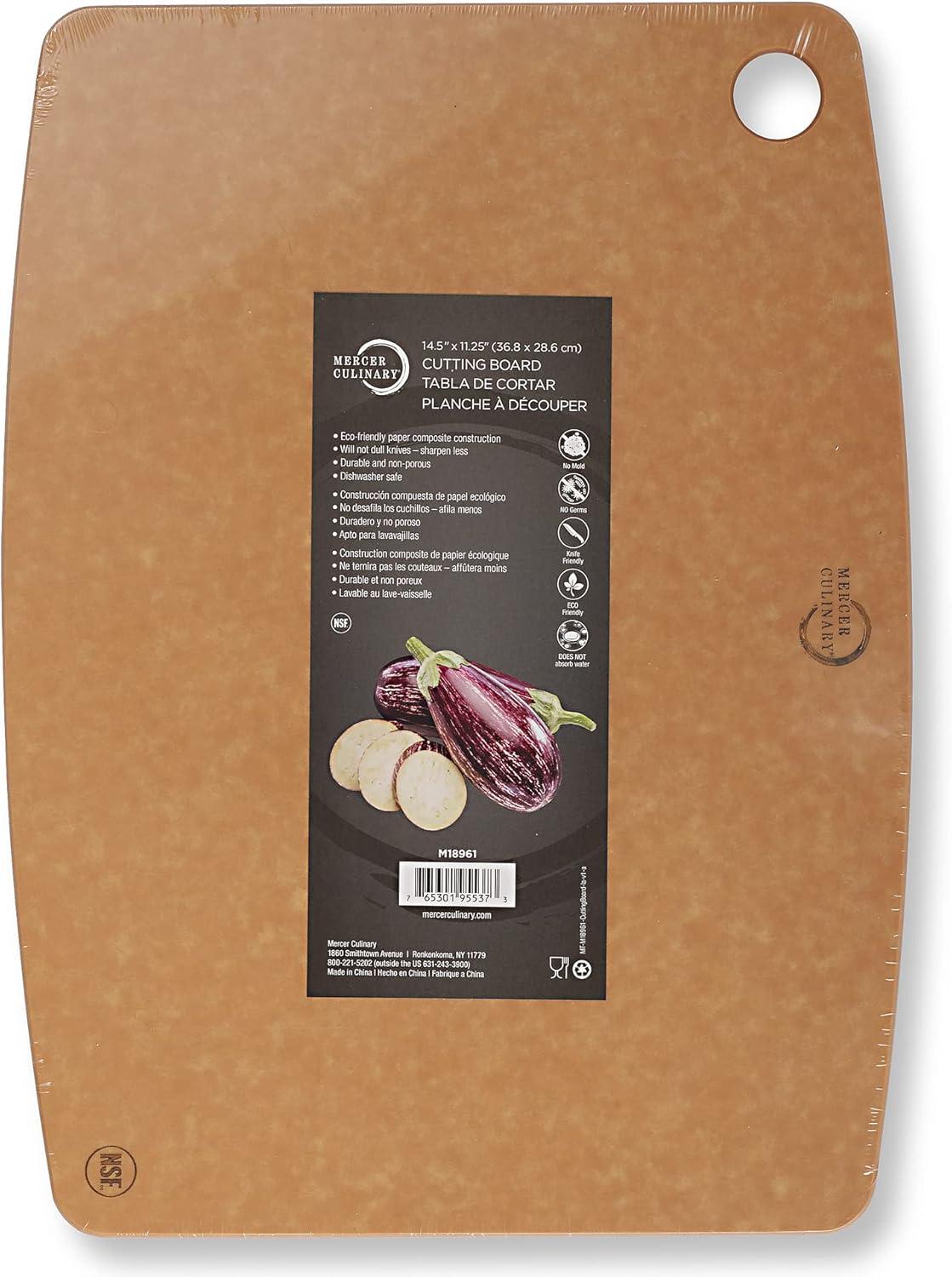 image:imageMercer Culinary Composite Cutting Board 14 916 x 10 1316 with Non Slip Feet and Juice Groove MediumBrown