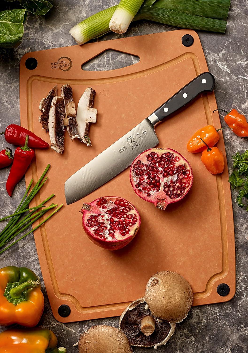 image:imageMercer Culinary Composite Cutting Board 14 916 x 10 1316 with Non Slip Feet and Juice Groove MediumBrown with Non Slip Feet and Juice Groove