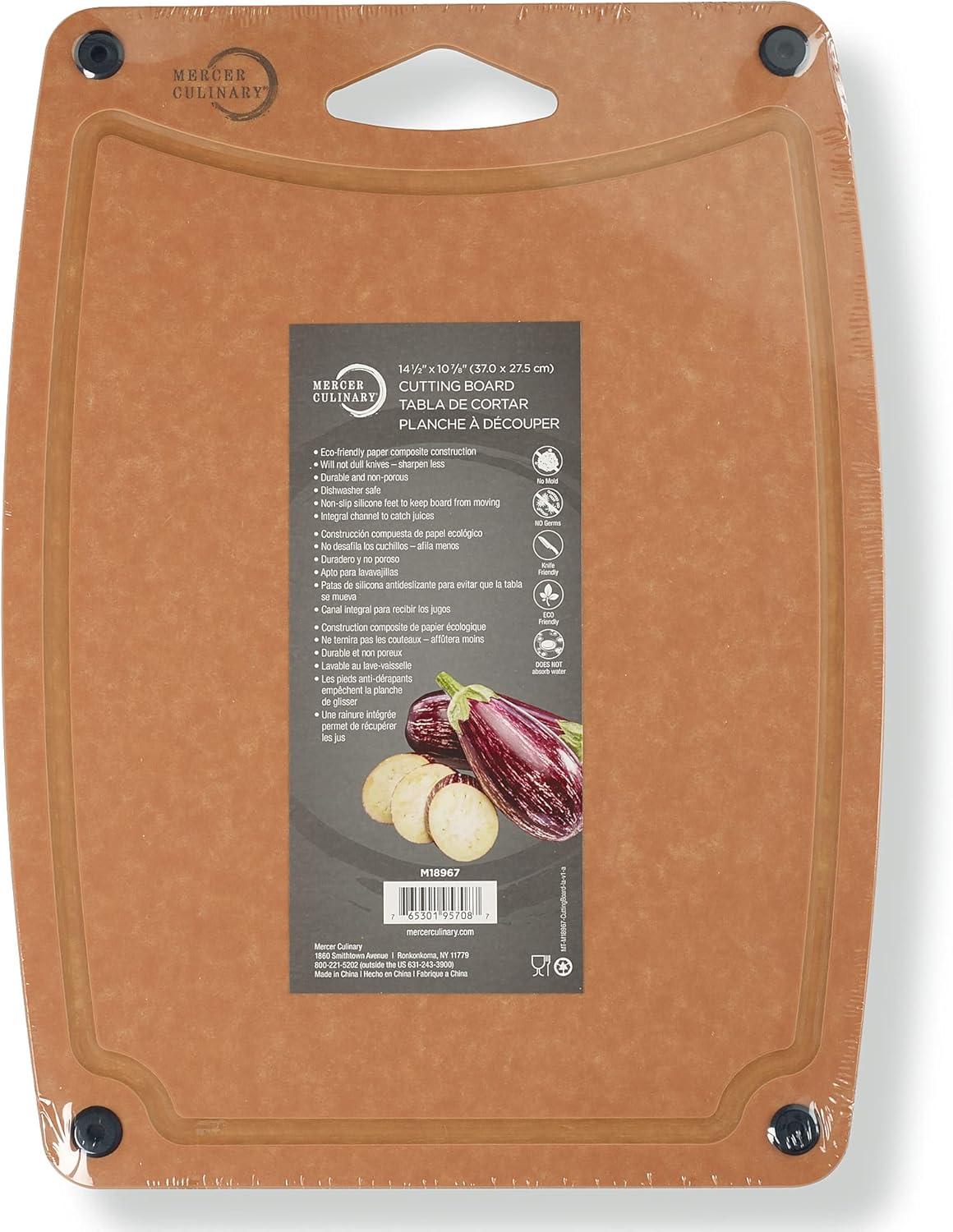image:imageMercer Culinary Composite Cutting Board 14 916 x 10 1316 with Non Slip Feet and Juice Groove MediumBrown with Non Slip Feet and Juice Groove
