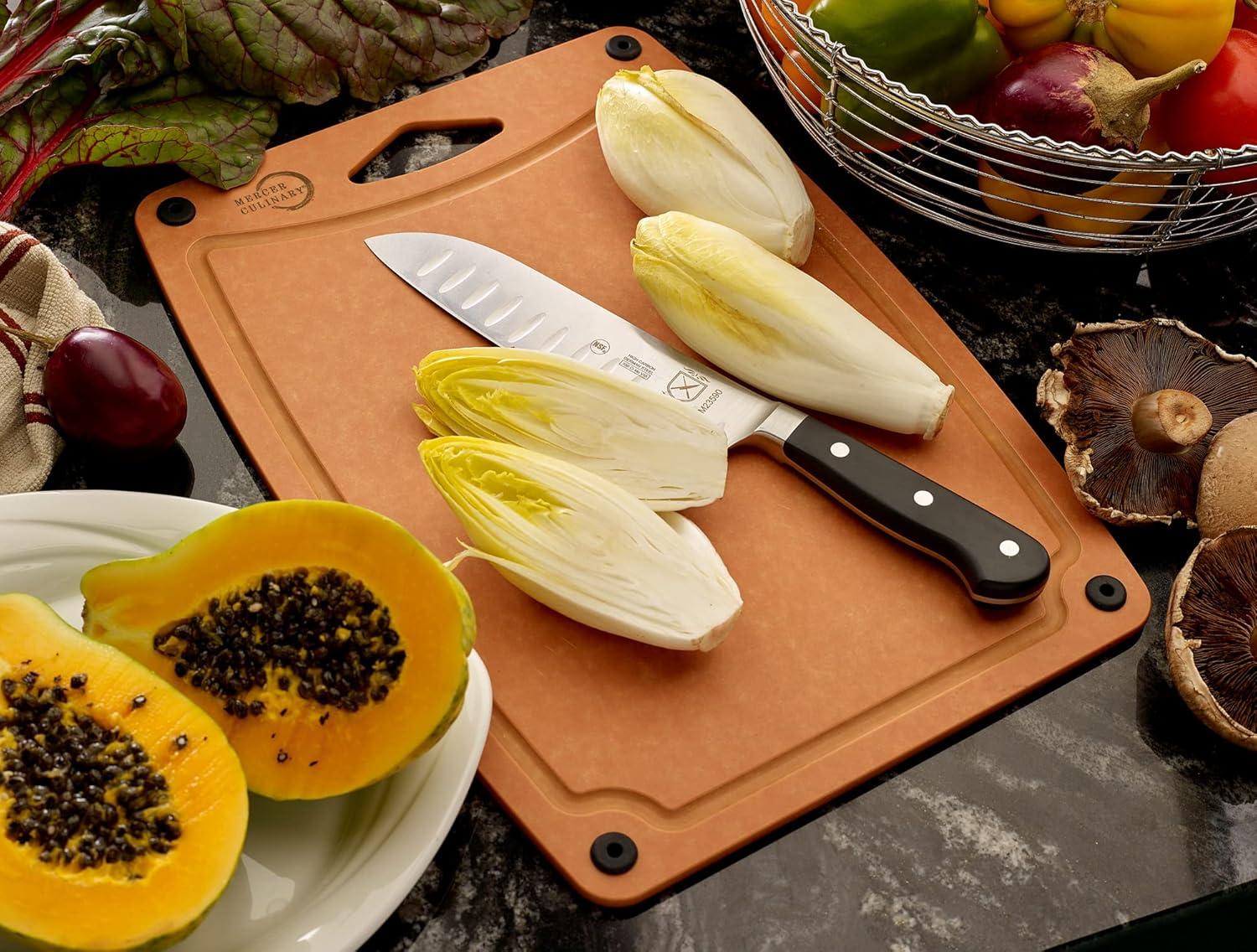 image:imageMercer Culinary Composite Cutting Board 14 916 x 10 1316 with Non Slip Feet and Juice Groove MediumBrown with Non Slip Feet and Juice Groove