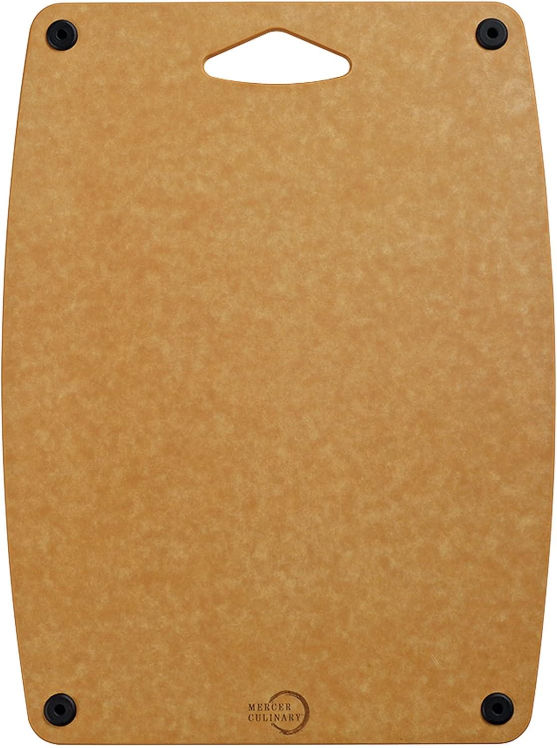 image:imageMercer Culinary Composite Cutting Board 14 916 x 10 1316 with Non Slip Feet and Juice Groove MediumBrown with Silicone Feet