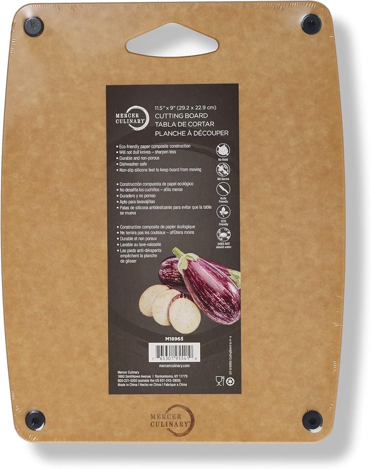 image:imageMercer Culinary Composite Cutting Board 14 916 x 10 1316 with Non Slip Feet and Juice Groove MediumBrown with Silicone Feet
