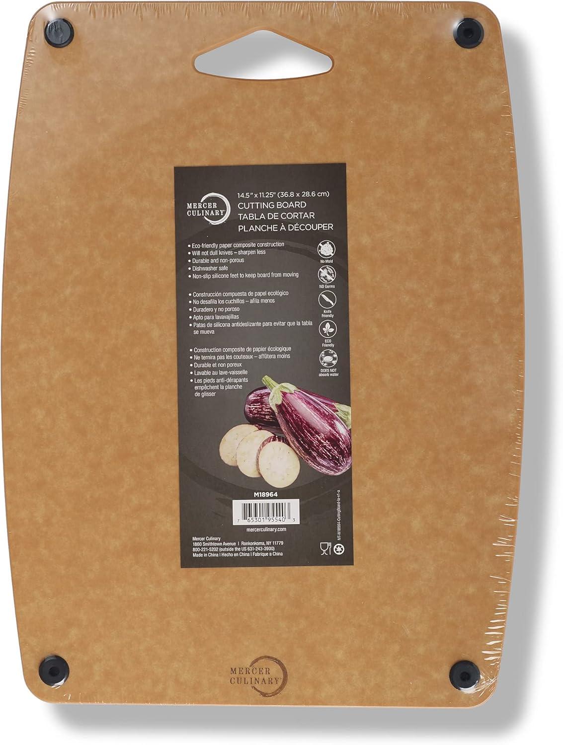 image:imageMercer Culinary Composite Cutting Board 14 916 x 10 1316 with Non Slip Feet and Juice Groove MediumBrown with Silicone Feet