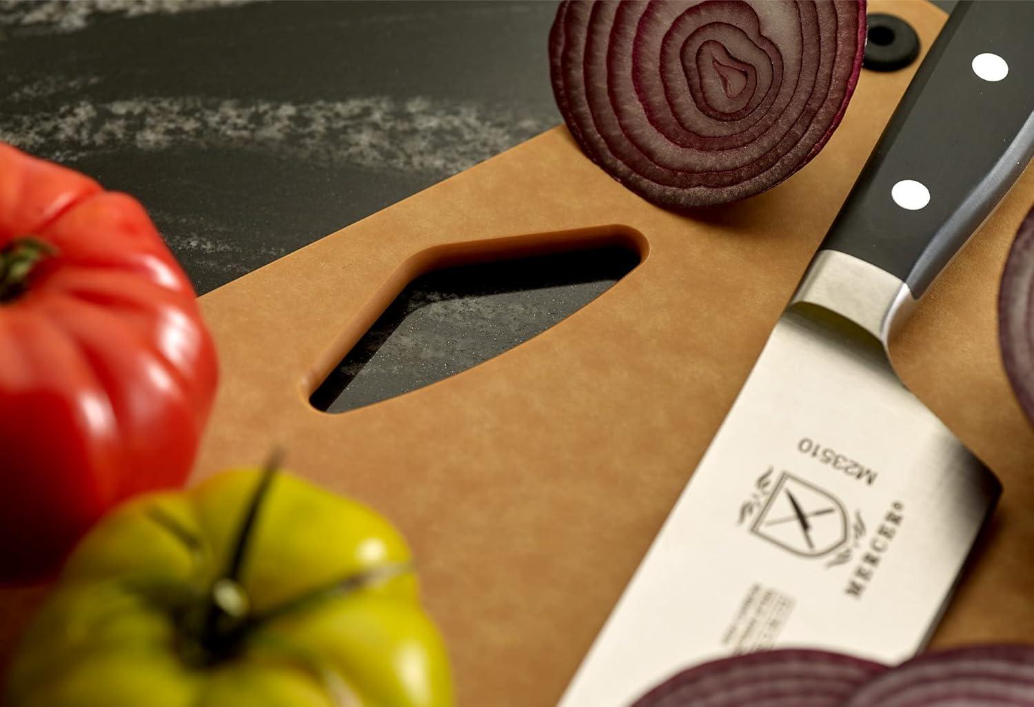 image:imageMercer Culinary Composite Cutting Board 14 916 x 10 1316 with Non Slip Feet and Juice Groove MediumBrown with Silicone Feet