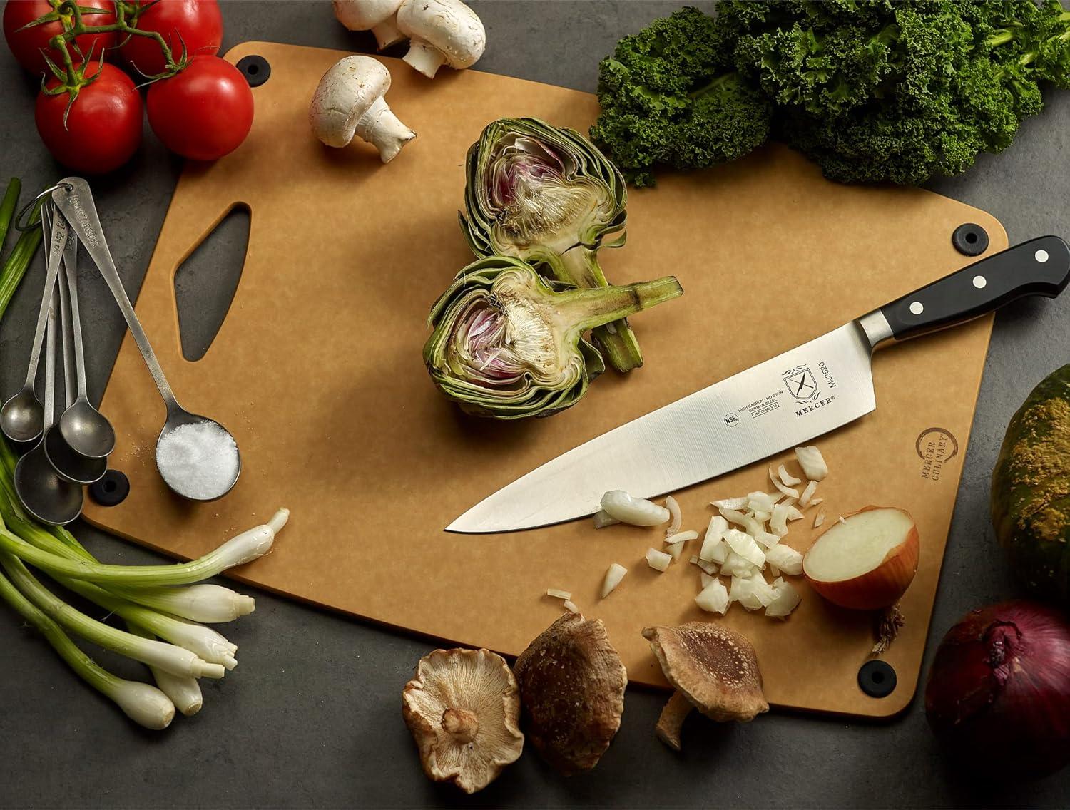 image:imageMercer Culinary Composite Cutting Board 14 916 x 10 1316 with Non Slip Feet and Juice Groove MediumBrown with Silicone Feet