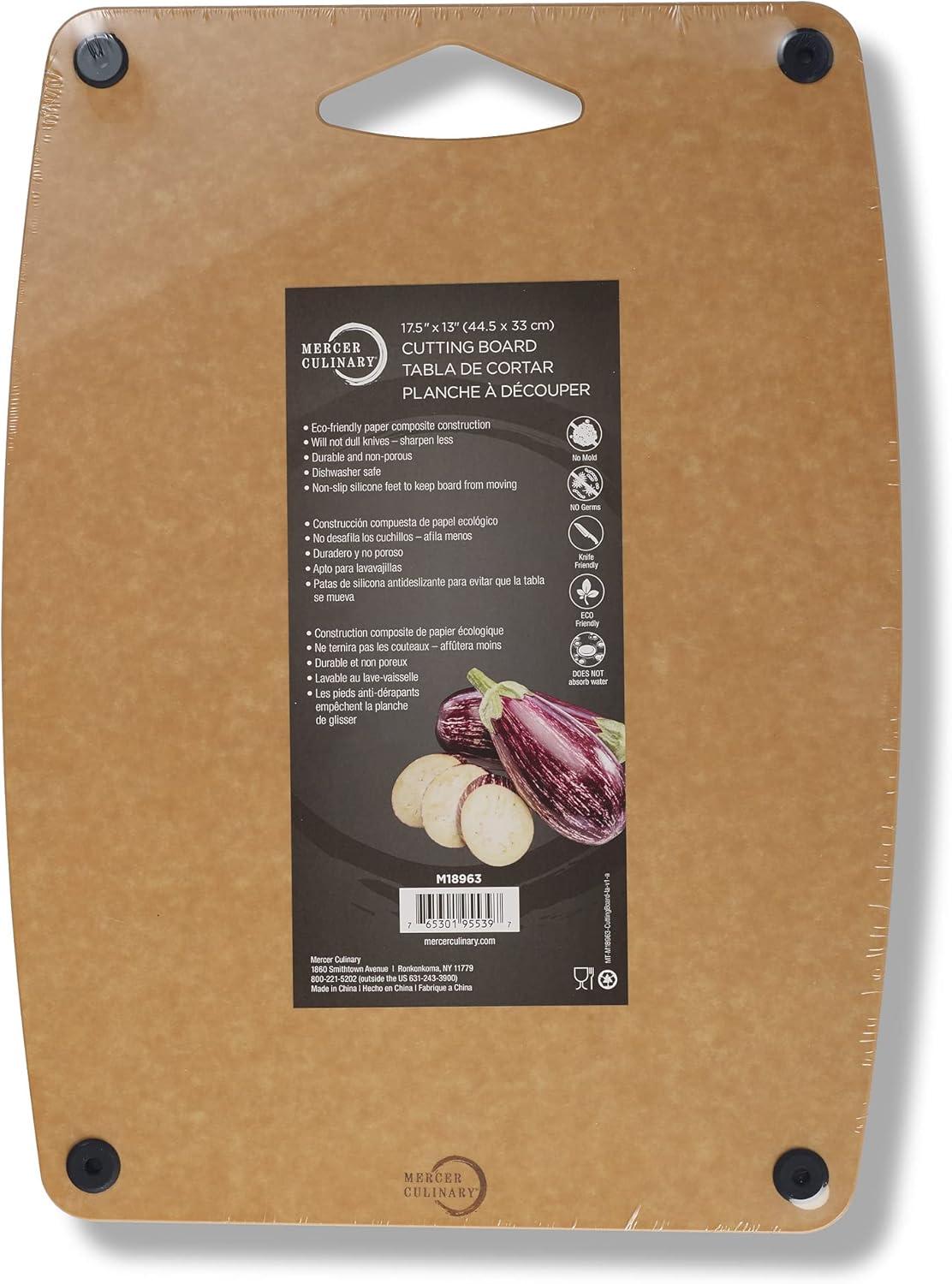 image:imageMercer Culinary Composite Cutting Board 14 916 x 10 1316 with Non Slip Feet and Juice Groove MediumBrown with Silicone Feet