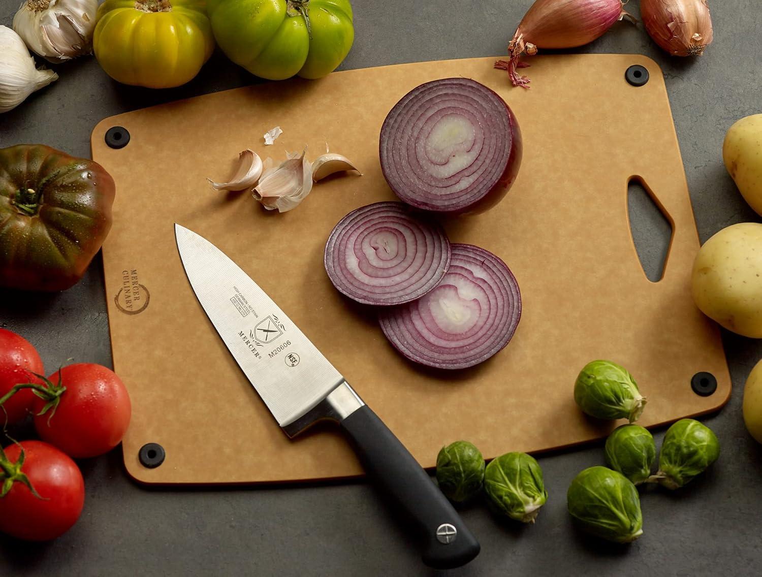 image:imageMercer Culinary Composite Cutting Board 14 916 x 10 1316 with Non Slip Feet and Juice Groove MediumBrown with Silicone Feet