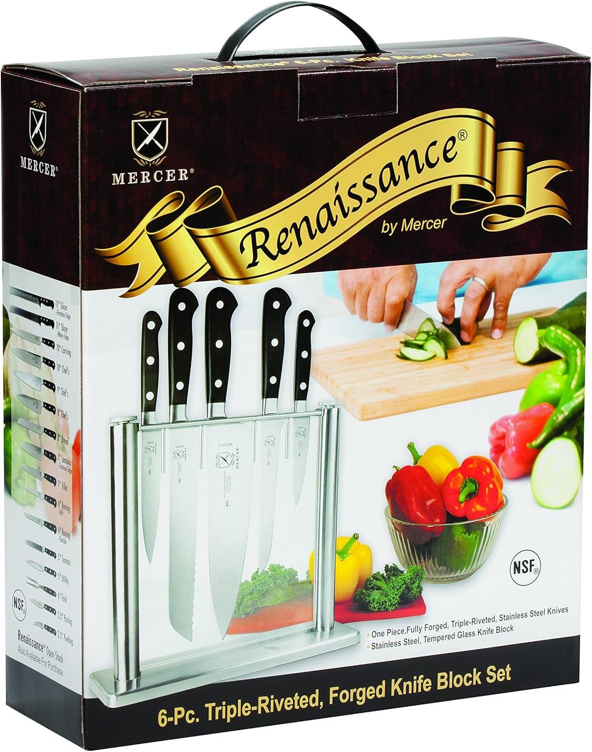 image:imageMercer Culinary M23500 Renaissance 6Piece Forged Knife Block Set Tempered Glass BlockTempered Glass Block