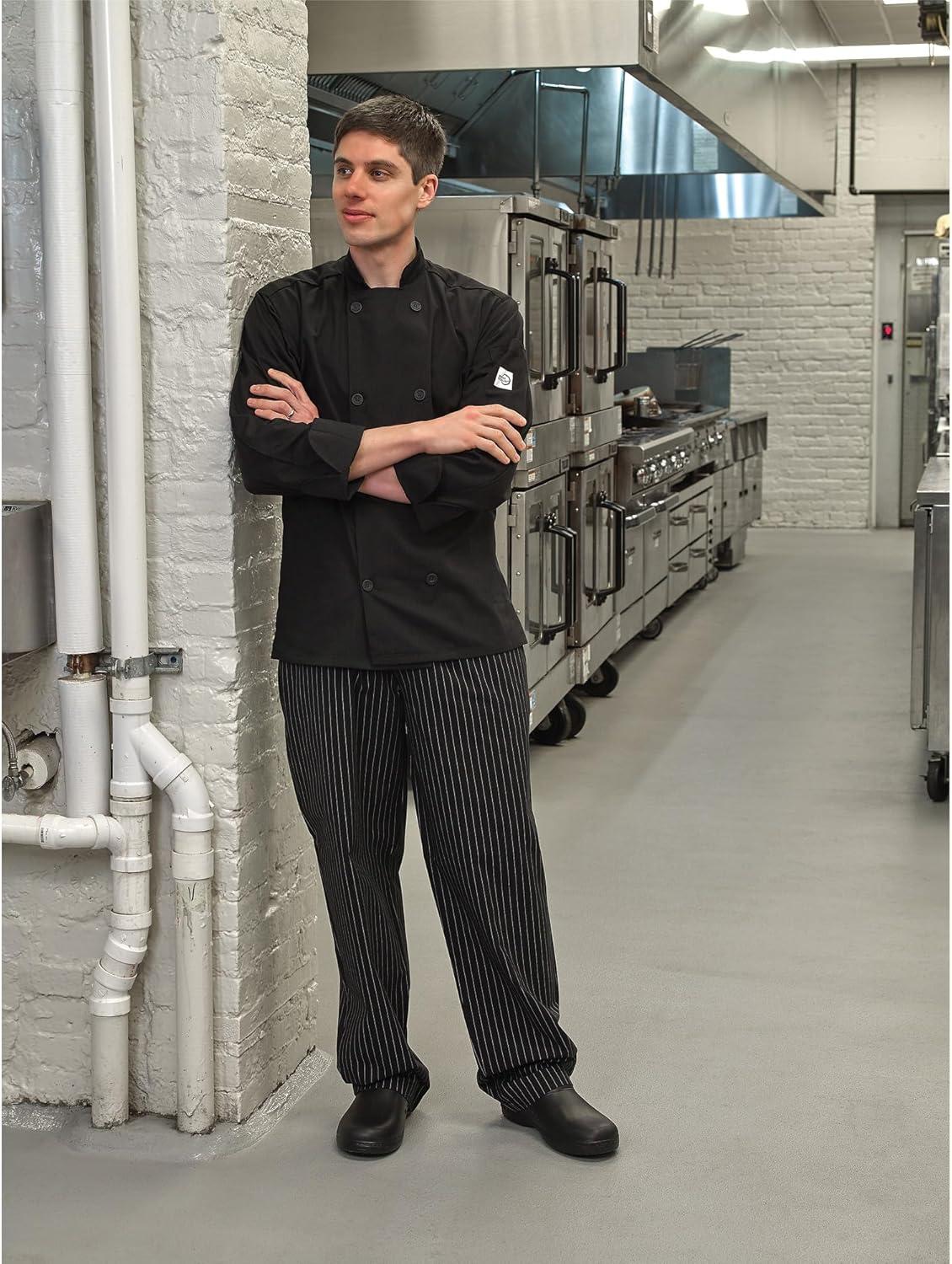 image:imageMercer Culinary M60010BKM Millennia Mens Cook Jacket with Traditional Buttons Medium BlackBlack