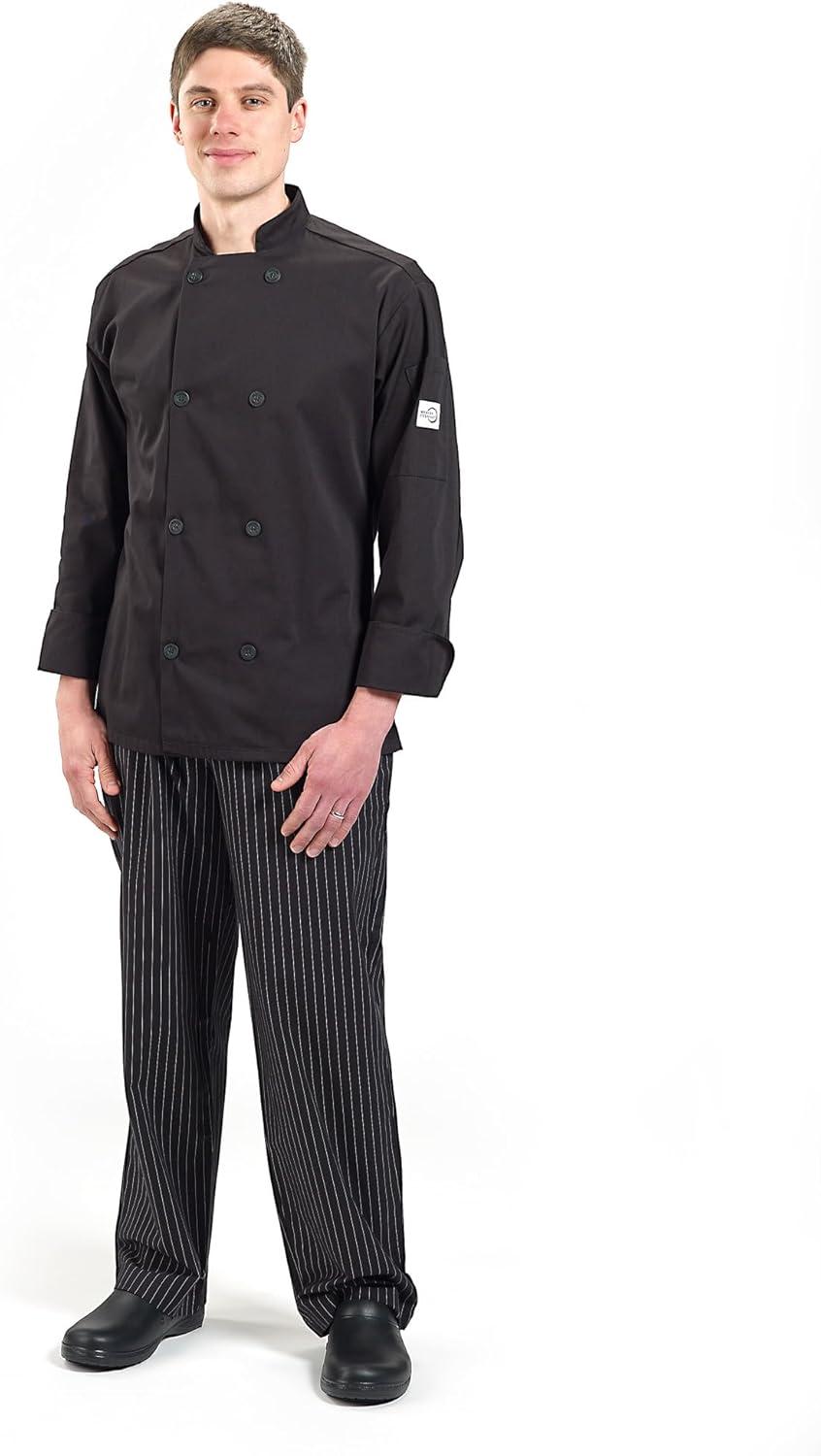 image:imageMercer Culinary M60010BKM Millennia Mens Cook Jacket with Traditional Buttons Medium BlackBlack