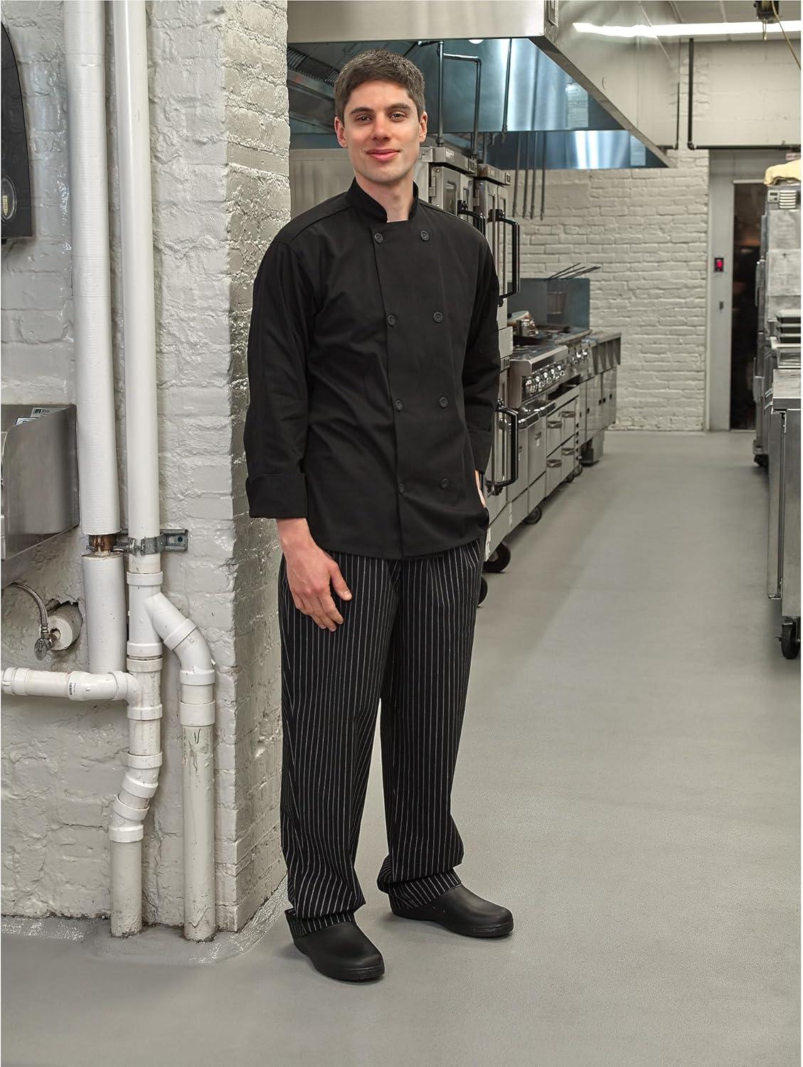 image:imageMercer Culinary M60010BKM Millennia Mens Cook Jacket with Traditional Buttons Medium BlackBlack
