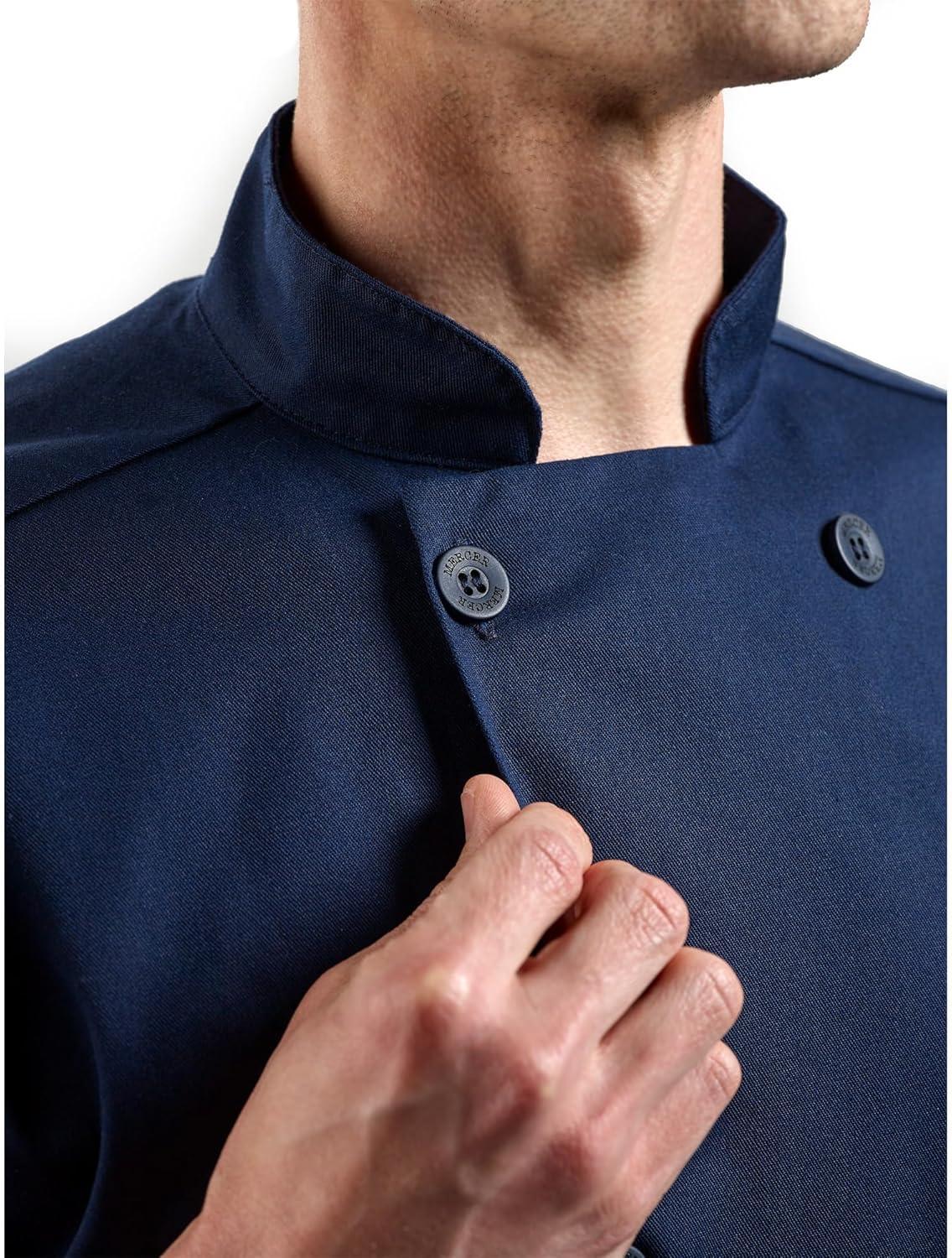 image:imageMercer Culinary M60010BKM Millennia Mens Cook Jacket with Traditional Buttons Medium BlackNavy Blue
